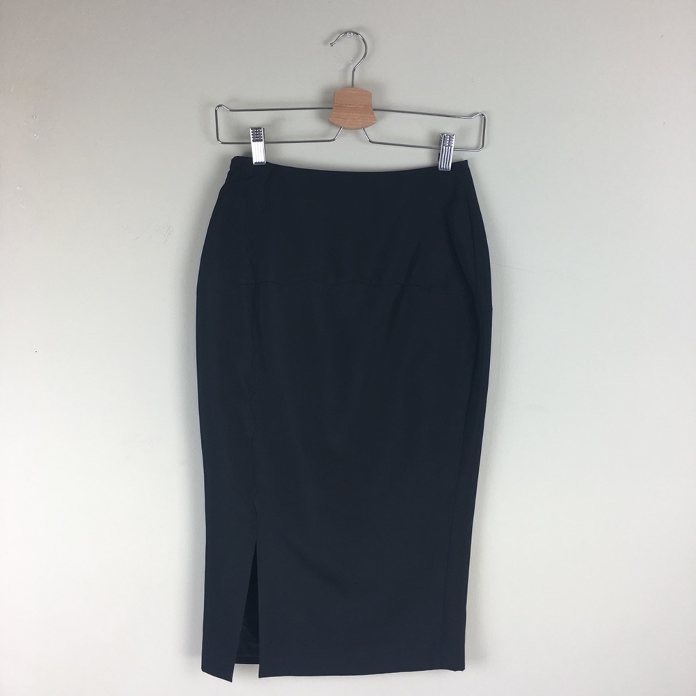 Designer Prada Black Midi Pencil Skirt 0 XS 38